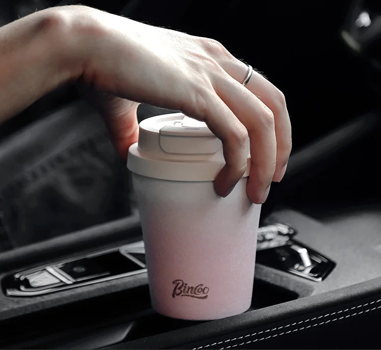 Coffee Insulated Cup 280ML Outdoor Portable Ice Cup Travel Coffee Mug Spill Proof With Lid Car Direct Drinking Thermos Cup