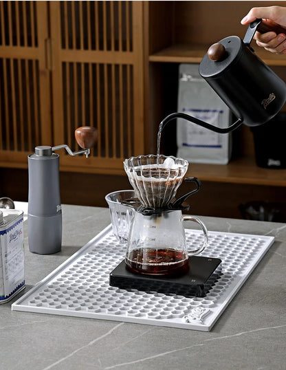 Bincoo 45x30cm Coffee Pressed Powder Mat Drain Mat Bar Mat Non-slip Tabletop Protective Mat Coffee Workbench Supporting Tools