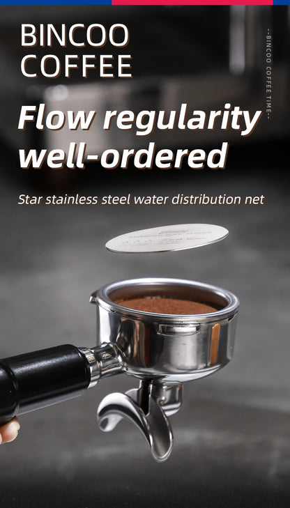 Secondary water distribution network Italian coffee handle, sintered plate, stainless steel extraction filter, three-layer 51/58