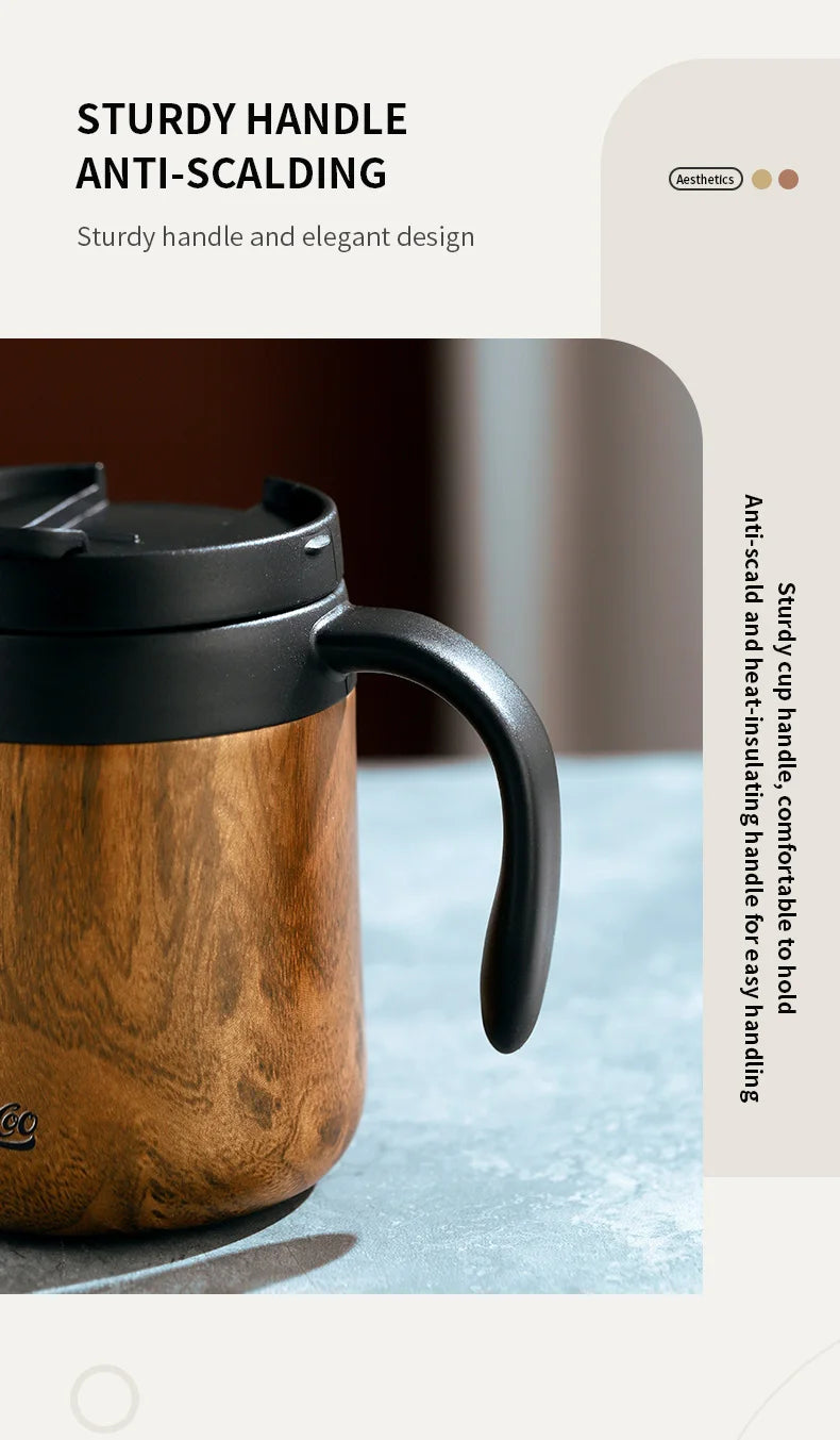 BINCOO-304 Stainless Steel Coffee Mug, Thermal and Cold Insulation Latte Cup, Large-Capacity, Home and Office, 350ml, 500ml