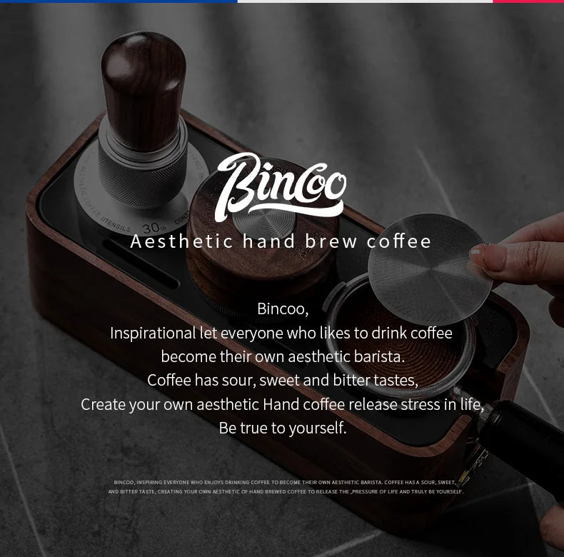 BINCOO 51/58mm 30Ib Constant Pressure Coffee Tamper & Distributor with Tamping Base Espresso Tamper Set Home Barista Accessories