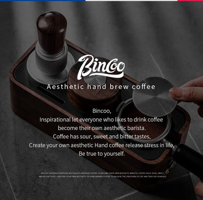 BINCOO 51/58mm 30Ib Constant Pressure Coffee Tamper & Distributor with Tamping Base Espresso Tamper Set Home Barista Accessories