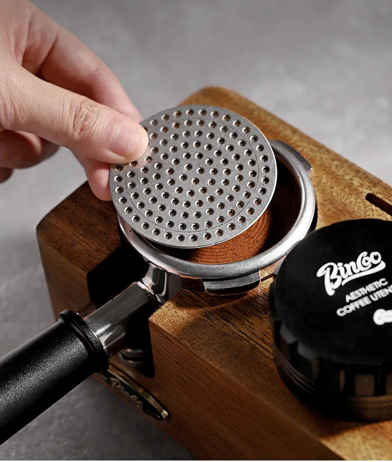 Bincoo-Walnut Coffee Press Base, Powder Distributor Set, Italian Handle, Universal Appliance Tool, Storage Base, 51mm, 58mm
