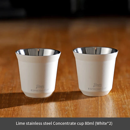 Bincoo 304 Stainless Steel Espresso Mugs 80ML Coffee Cups Insulated Double Wall Heat-insulating Safe Small Capacity Drink Cups