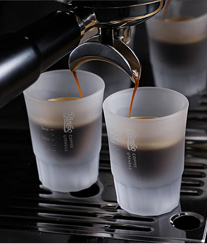 BINCOO Espresso Glass Measuring Cup 50ML Clear Shot Glasses Coffee Mugs Set Espresso Measuring Cup Tools Milk Frothing Pitcher