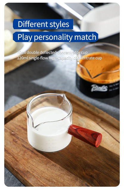 70/120/180ml Heat-resisting Glass Espresso Measuring Cup Double/Single Mouth Glass Milk Jug With Handle Glass Scale Measure Mugs