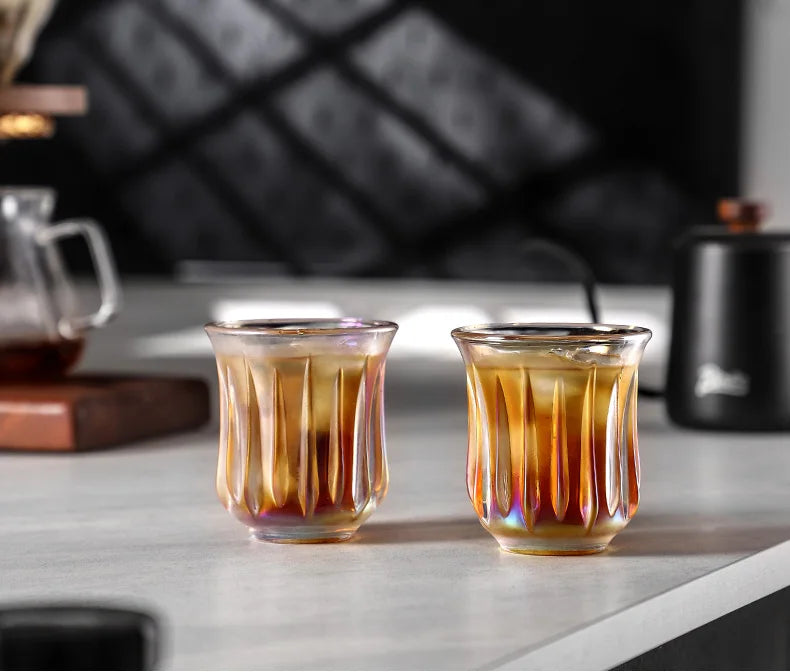 BINCOO 160ml Glass Coffee Cup Drinking Glasses for Espresso Cappuccino Latte Mug Juice Cocktails Home Kitchen Barista Glassware