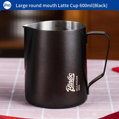 Bincoo Pointed Spout Milk Frothing Pitcher, 350ml/600ml Stainless Steel Latte Art Cup, Professional Coffee Steaming Jug