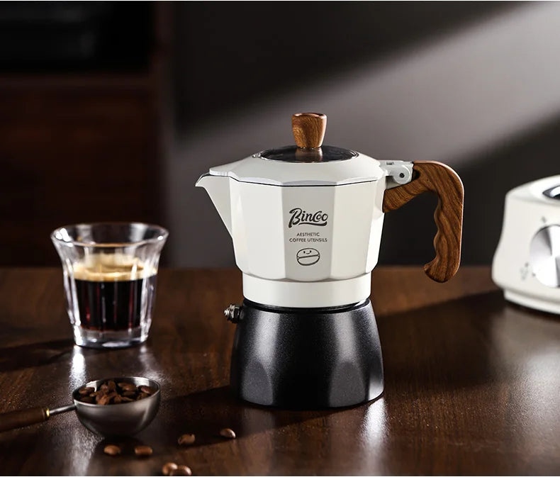 Bincoo Dual Valve Moka Pot Set , Espresso Coffee Maker, Portable Home Machine, Outdoor Use