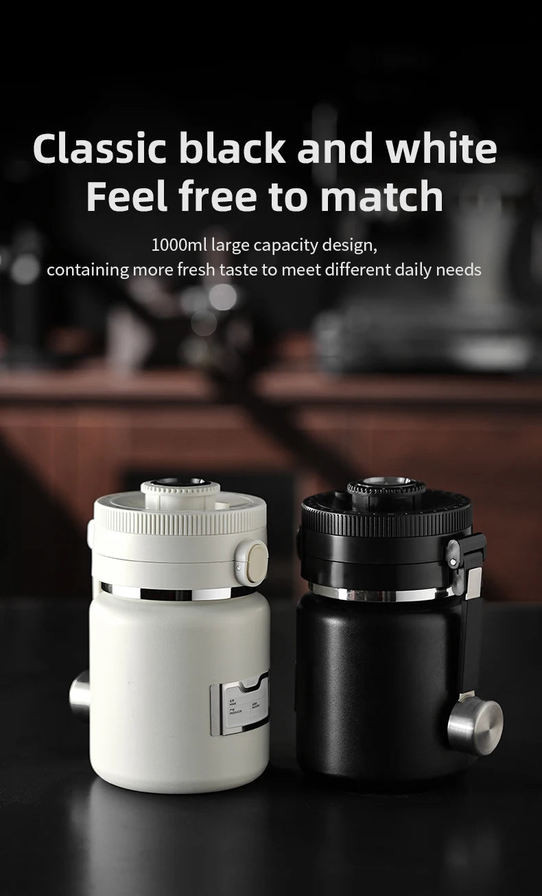 Bincoo Coffee Bean Vacuum Sealed Tank Stainless Steel Grain Tea Nut Keep Fresh Storage Jars Kitchen Airtight Sealed Cans 1000ML