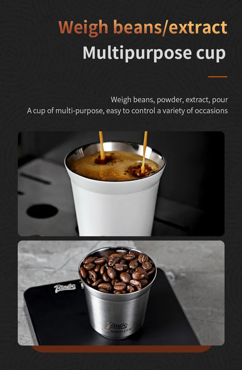 Bincoo 304 Stainless Steel Espresso Mugs 80ML Coffee Cups Insulated Double Wall Heat-insulating Safe Small Capacity Drink Cups