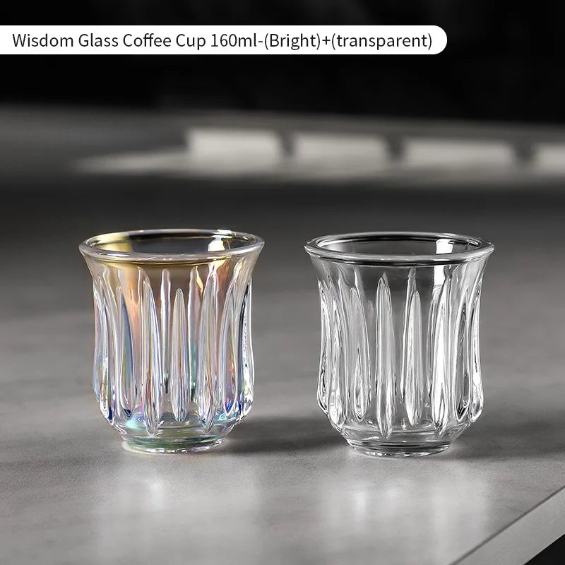 BINCOO 160ml Glass Coffee Cup Drinking Glasses for Espresso Cappuccino Latte Mug Juice Cocktails Home Kitchen Barista Glassware