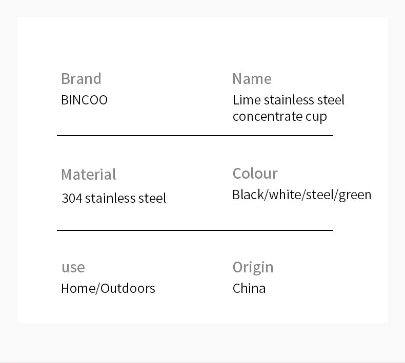 Bincoo 304 Stainless Steel Espresso Mugs 80ML Coffee Cups Insulated Double Wall Heat-insulating Safe Small Capacity Drink Cups