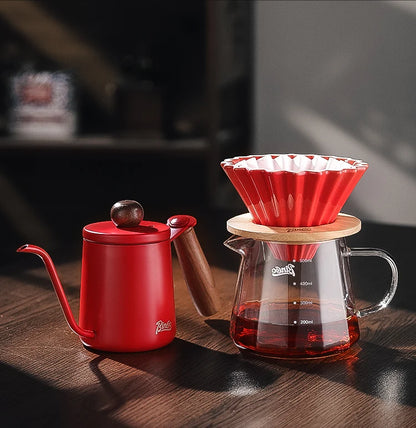 BINCOO 350ml/600ml Coffee Filter Cup Hand Brew Coffee Pot Coffee Sharing Pot Reusable Funnel Dripper Filter Coffee Utensils Set