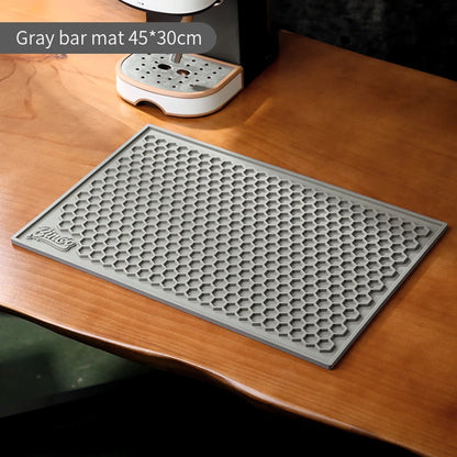 Bincoo 45x30cm Coffee Pressed Powder Mat Drain Mat Bar Mat Non-slip Tabletop Protective Mat Coffee Workbench Supporting Tools