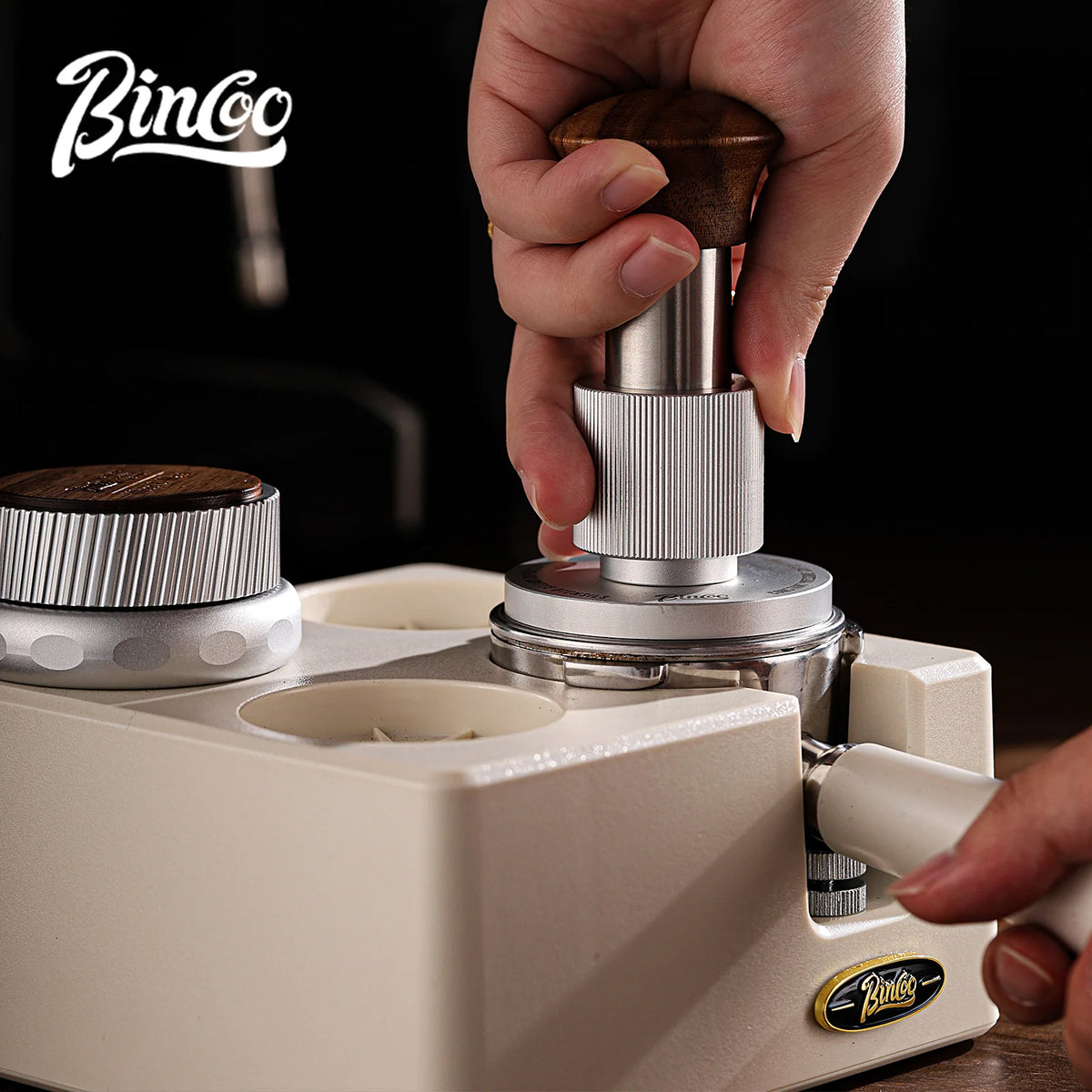 Bincoo Coffee Tamper Station Coffee Distributor Storage Base For 51/58mm 30lb Constant Pressure Espresso Tamper Set Barista Tool