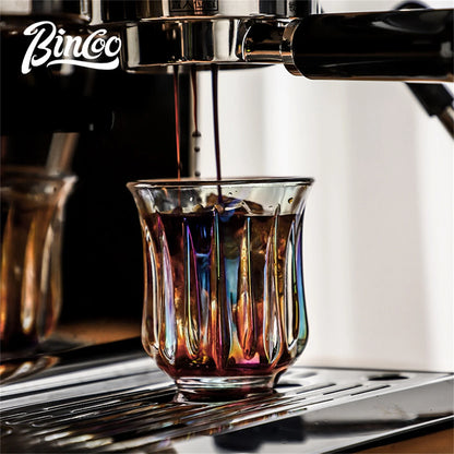 BINCOO 160ml Glass Coffee Cup Drinking Glasses for Espresso Cappuccino Latte Mug Juice Cocktails Home Kitchen Barista Glassware