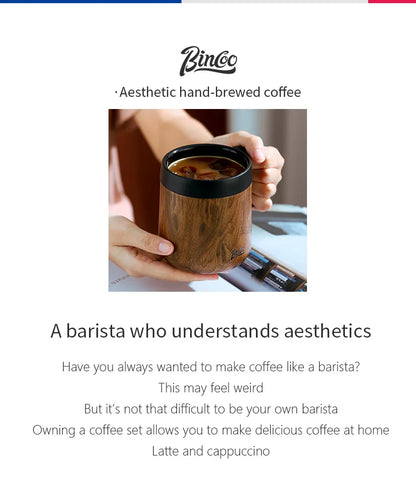 BINCOO-304 Stainless Steel Coffee Mug, Thermal and Cold Insulation Latte Cup, Large-Capacity, Home and Office, 350ml, 500ml