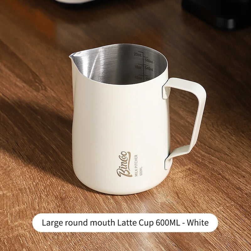 350/600ML Coffee Milk Frothing Pitcher Jug 304 Stainless Steel Precise Scale High Quality Latte Barista Professional CafeUtensil