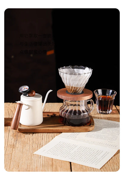 Bincoo 500ml Pour Over Coffee Maker Set Glass Carafe Coffee with Glass Coffee Filter Drip Coffee Maker Set for Home or Office