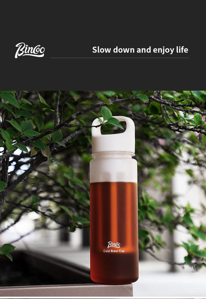 BINCOO Hand Brewed Cold Extraction Bottle Portable Cold Brew Coffee Pot Accompanying Cup Outdoor Lemon Juice Smoothie Filter Cup